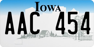 IA license plate AAC454