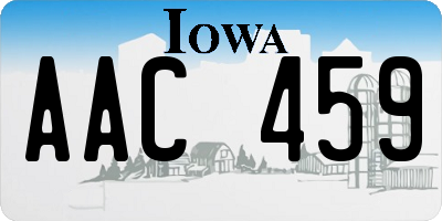 IA license plate AAC459