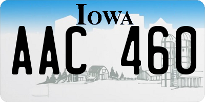 IA license plate AAC460