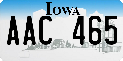 IA license plate AAC465