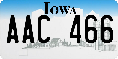 IA license plate AAC466