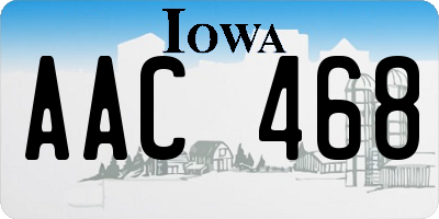 IA license plate AAC468