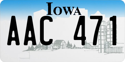 IA license plate AAC471