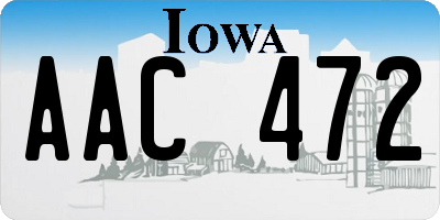 IA license plate AAC472