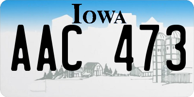 IA license plate AAC473