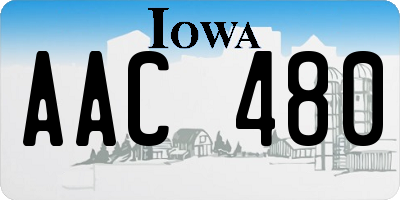 IA license plate AAC480