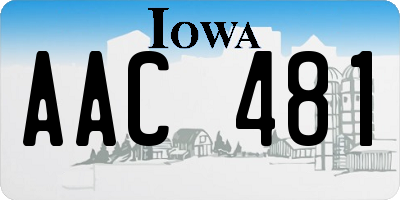 IA license plate AAC481