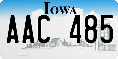 IA license plate AAC485