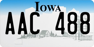 IA license plate AAC488