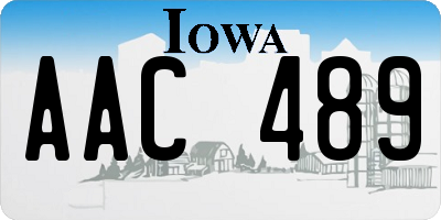 IA license plate AAC489