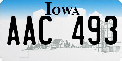 IA license plate AAC493