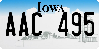 IA license plate AAC495