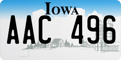 IA license plate AAC496