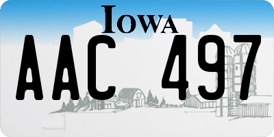 IA license plate AAC497