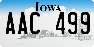 IA license plate AAC499