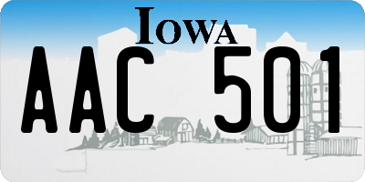 IA license plate AAC501