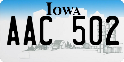 IA license plate AAC502