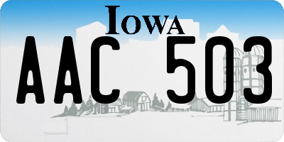 IA license plate AAC503