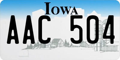 IA license plate AAC504