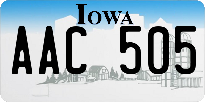 IA license plate AAC505