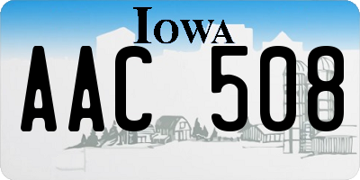 IA license plate AAC508