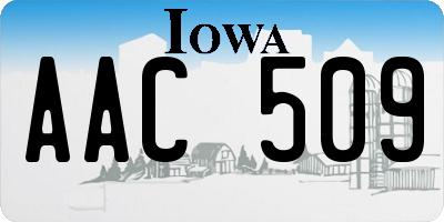 IA license plate AAC509