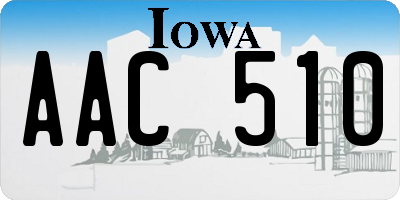 IA license plate AAC510