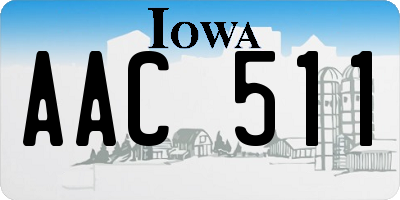 IA license plate AAC511