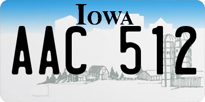IA license plate AAC512