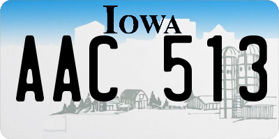 IA license plate AAC513