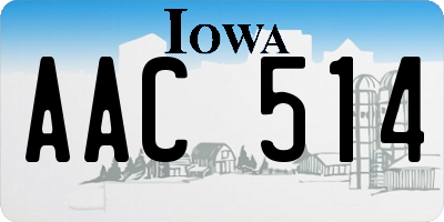 IA license plate AAC514