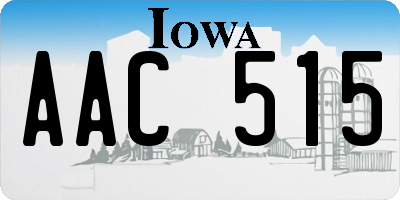 IA license plate AAC515