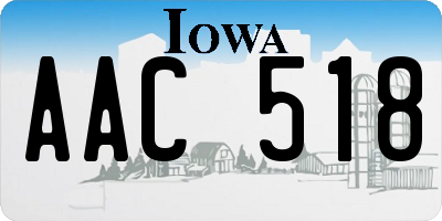 IA license plate AAC518