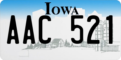 IA license plate AAC521