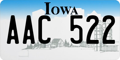 IA license plate AAC522