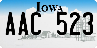 IA license plate AAC523