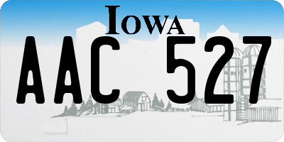 IA license plate AAC527