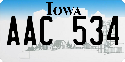 IA license plate AAC534