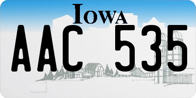 IA license plate AAC535