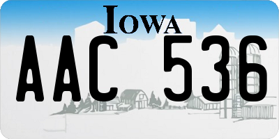 IA license plate AAC536