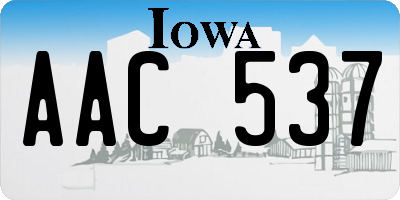 IA license plate AAC537