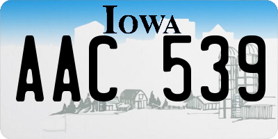 IA license plate AAC539