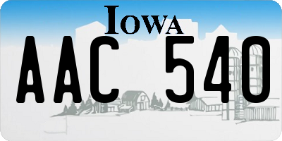 IA license plate AAC540