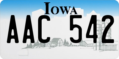 IA license plate AAC542