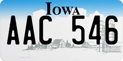 IA license plate AAC546