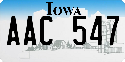 IA license plate AAC547