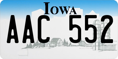 IA license plate AAC552