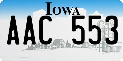 IA license plate AAC553