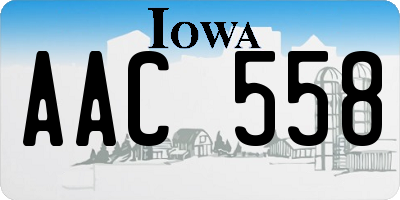IA license plate AAC558