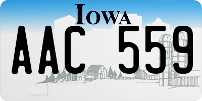 IA license plate AAC559